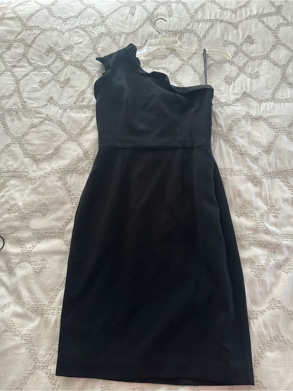 Black Halo One-Shoulder Black Cocktail Dress